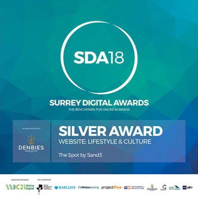 Surrey Digital Awards Silver Award Website Lifestyle & Culture