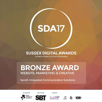 Sussex Digital Awards Bronze Award Website in Marketing & Creative